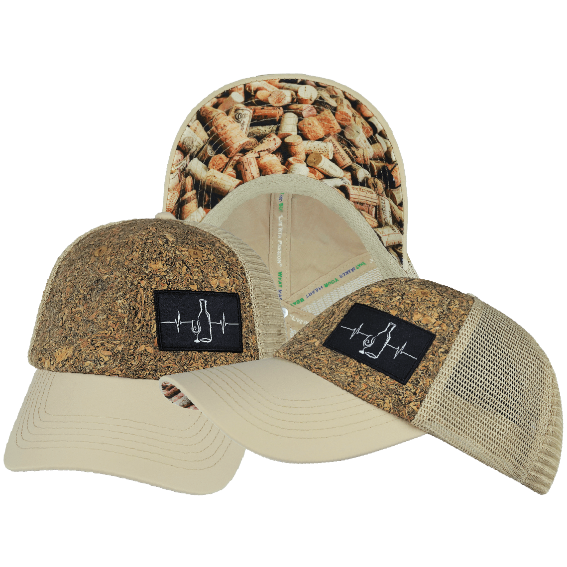 Wine Hat - Dad Hat - Cork - Cream - Soft Trucker Mesh