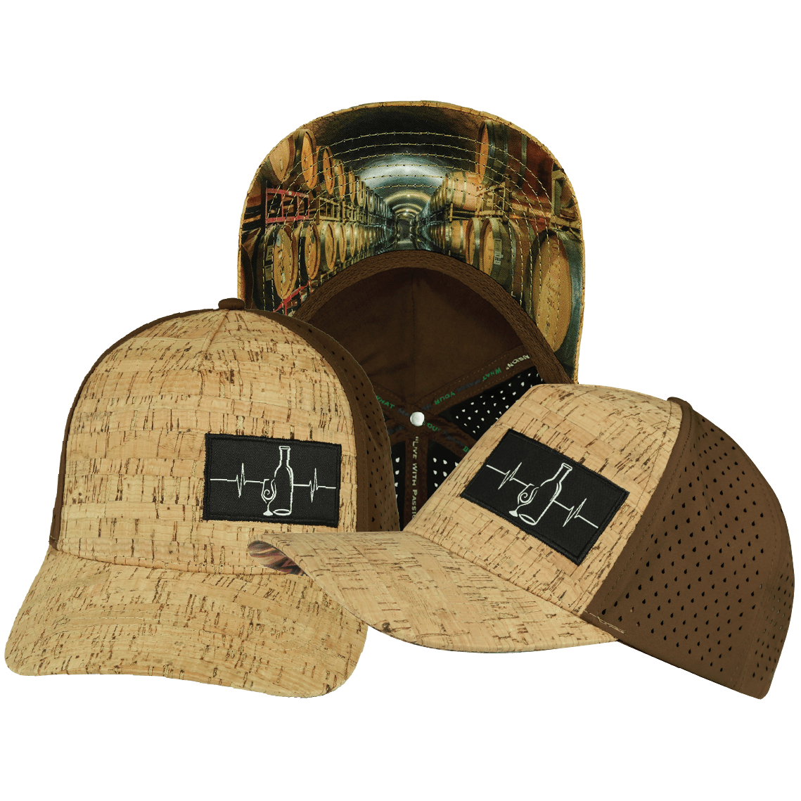 Wine Hat - Trucker Hat - Cork - Brown - Laser Mesh