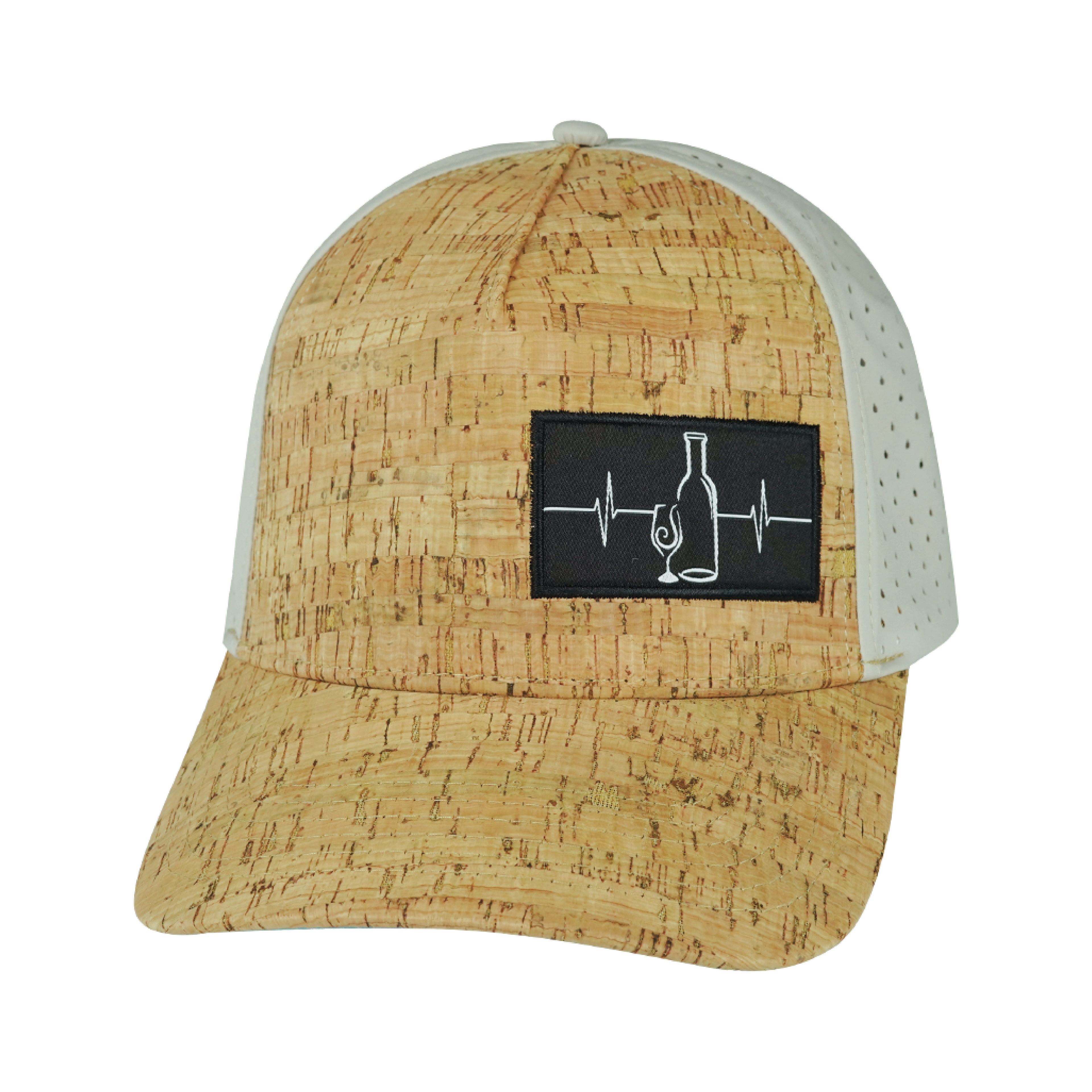 Wine Hat - Trucker Hat - Cork - Gray - Laser Mesh