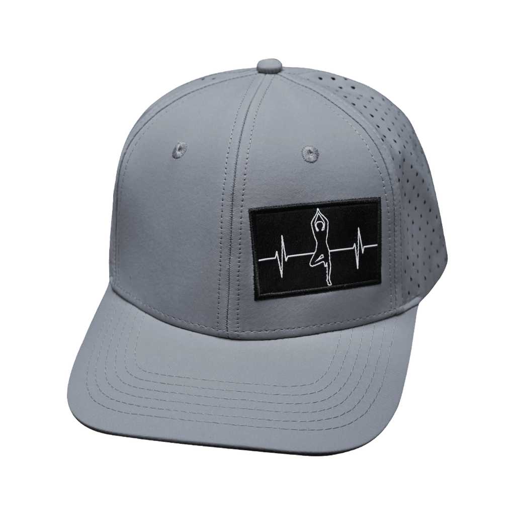 Yoga Hat - Baseball Hat Fit - Gray - Laser Mesh