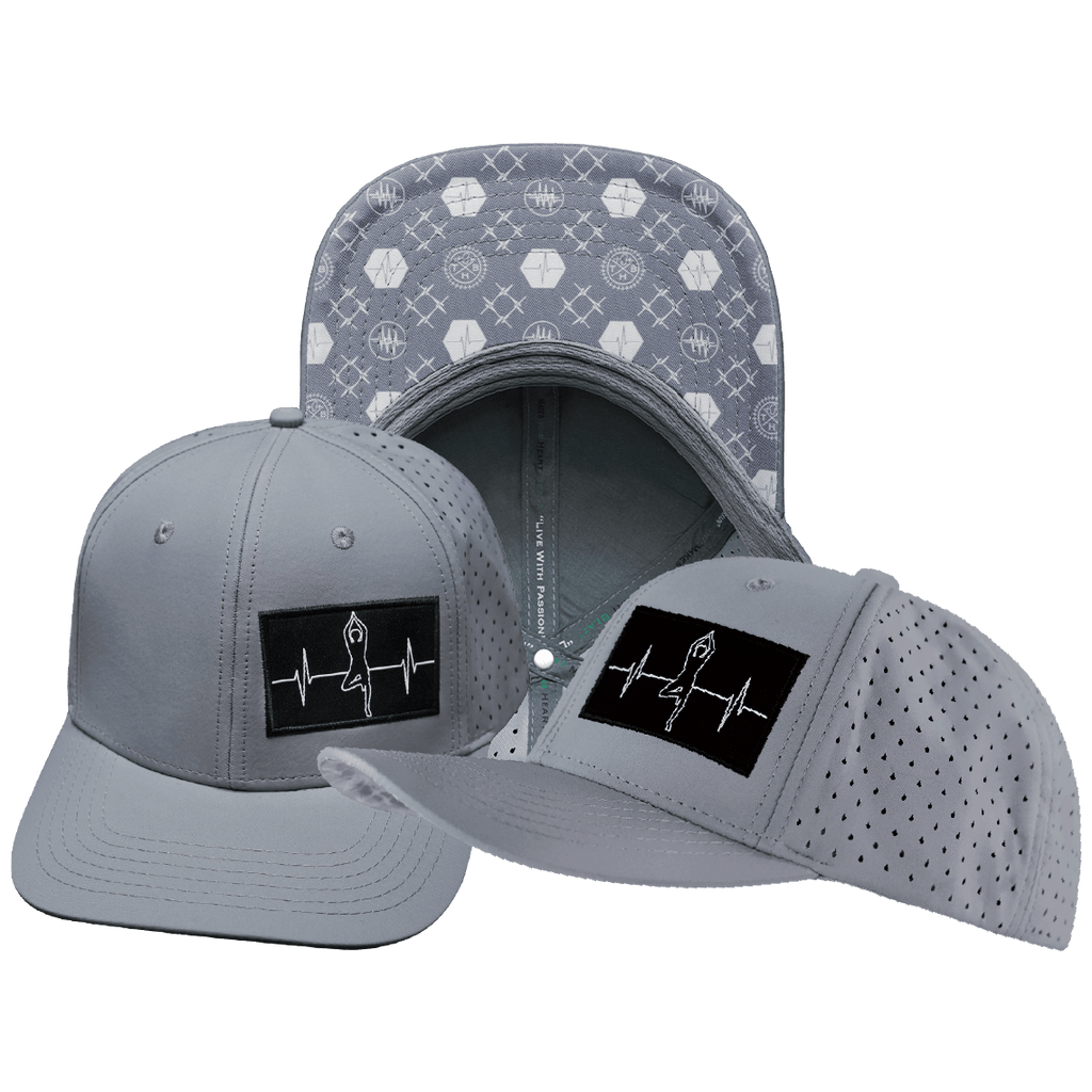 Yoga Hat - Baseball Hat Fit - Gray - Laser Mesh