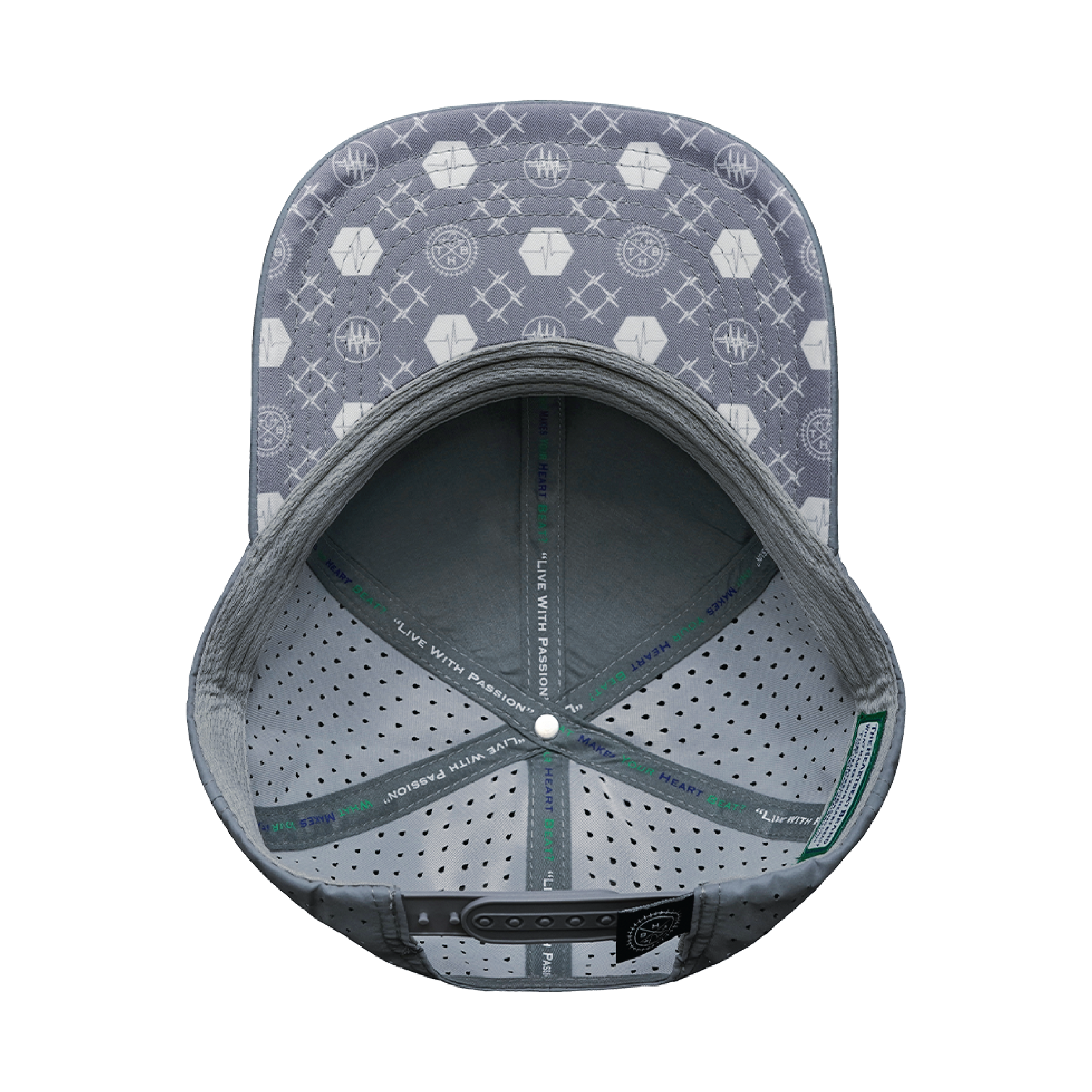 Yoga Hat - Baseball Hat Fit - Gray - Laser Mesh