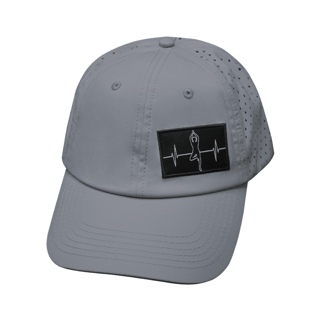 Yoga Hat - Dad Hat - Ponytail - Gray - Laser Mesh