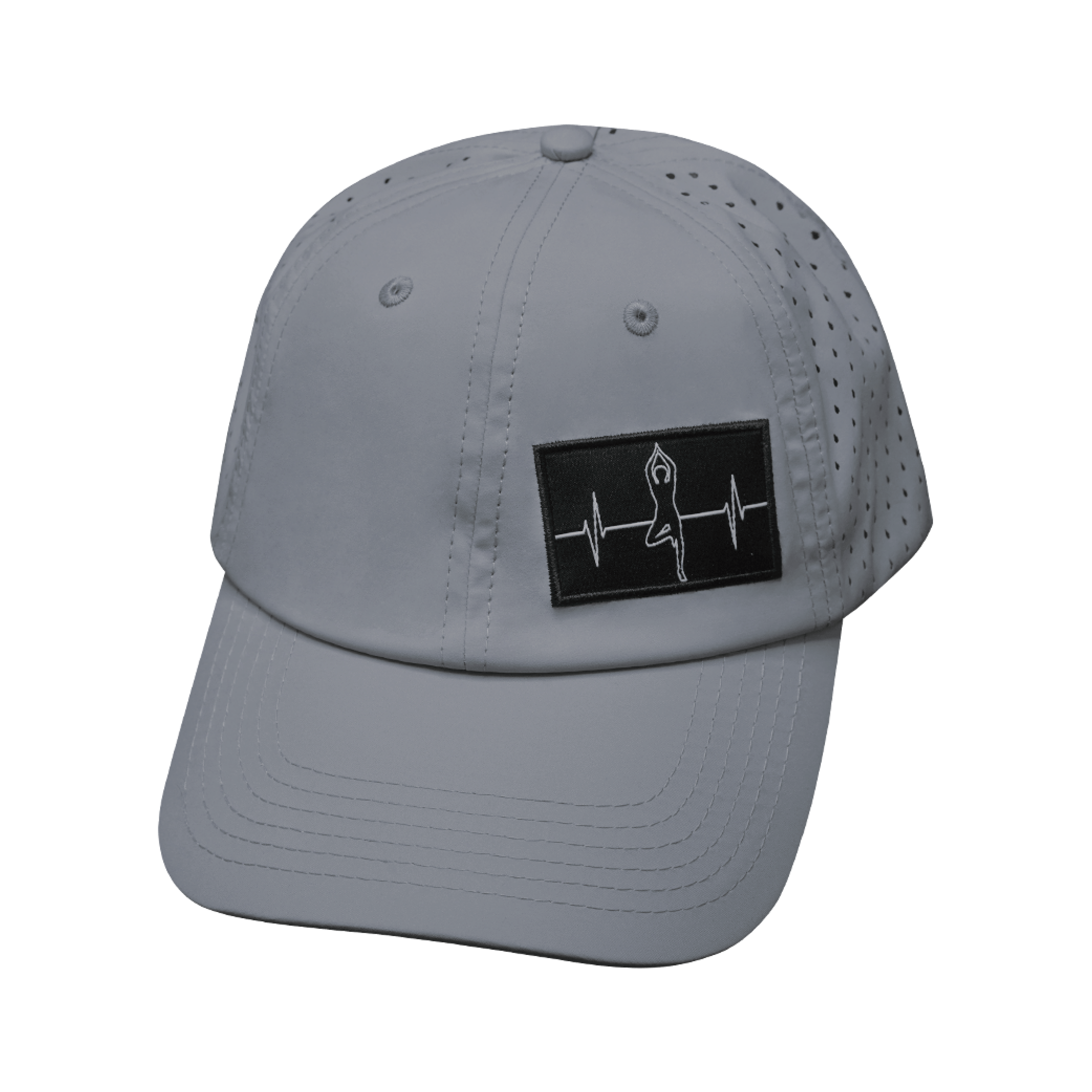 Yoga Hat - Dad Hat - Ponytail - Gray - Laser Mesh