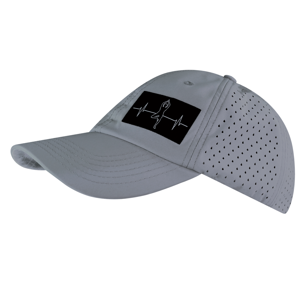 Yoga Hat - Dad Hat - Ponytail - Gray - Laser Mesh