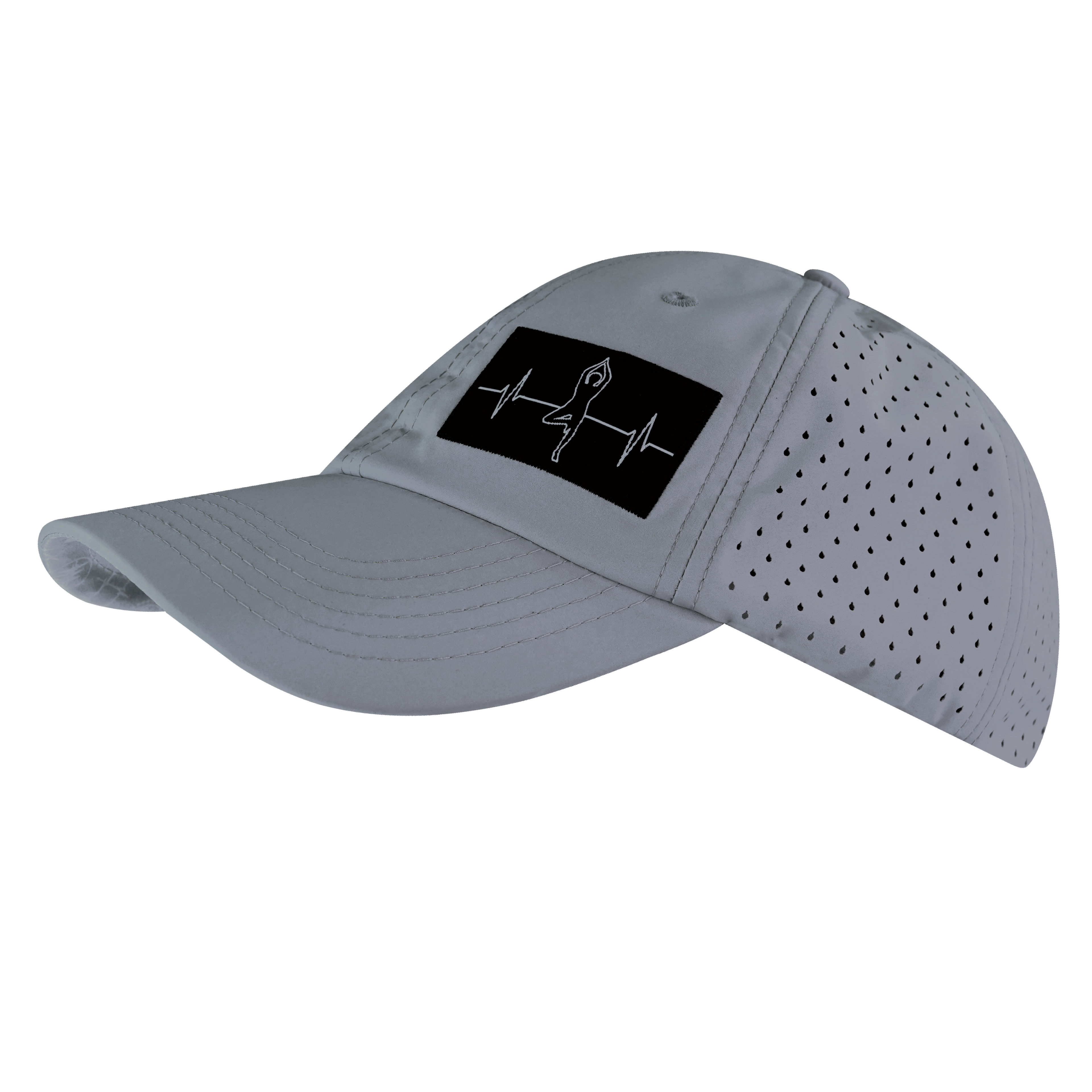 Yoga Hat - Dad Hat - Ponytail - Gray - Laser Mesh