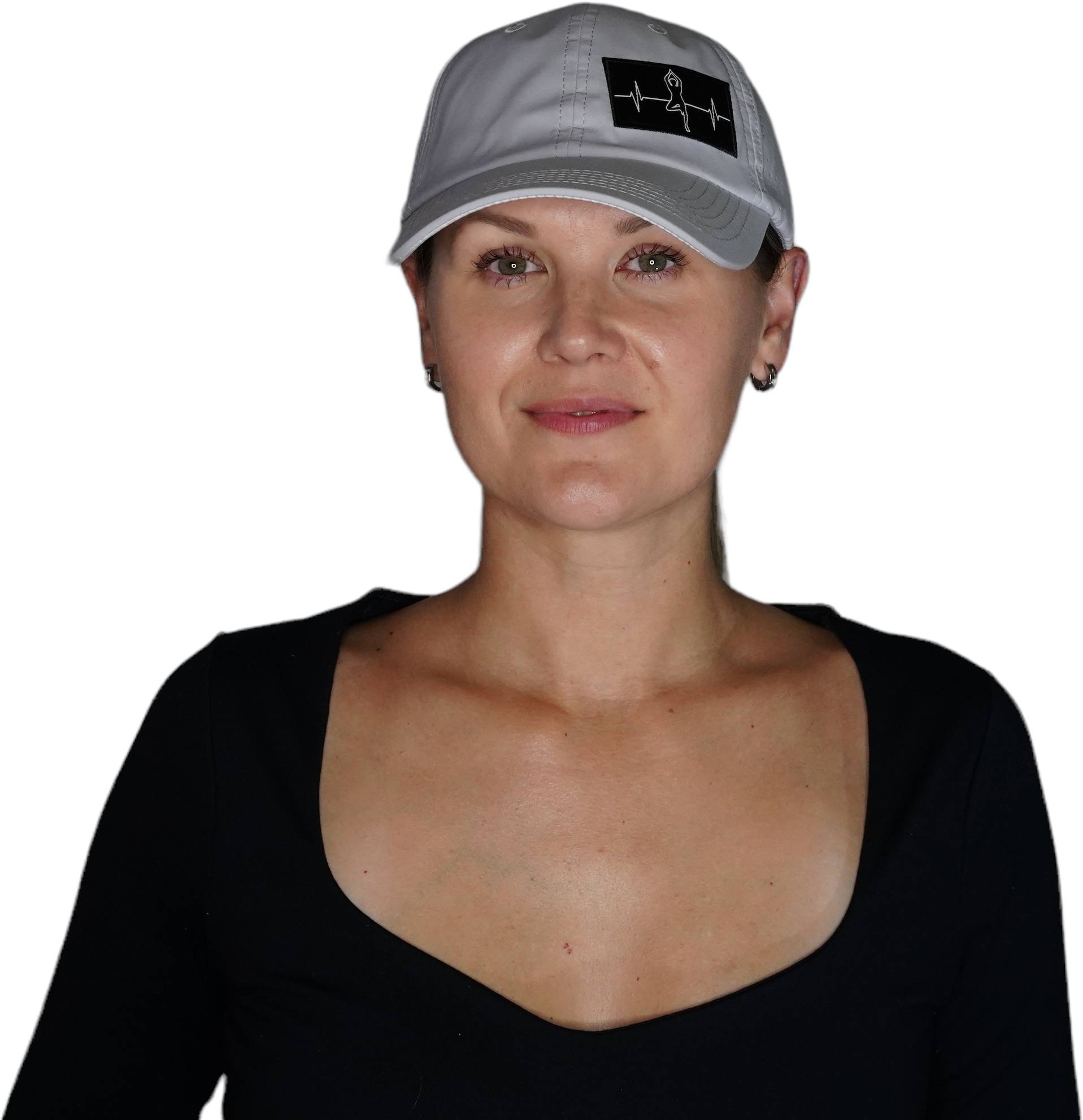 Yoga Hat - Dad Hat - Ponytail - Gray - Laser Mesh