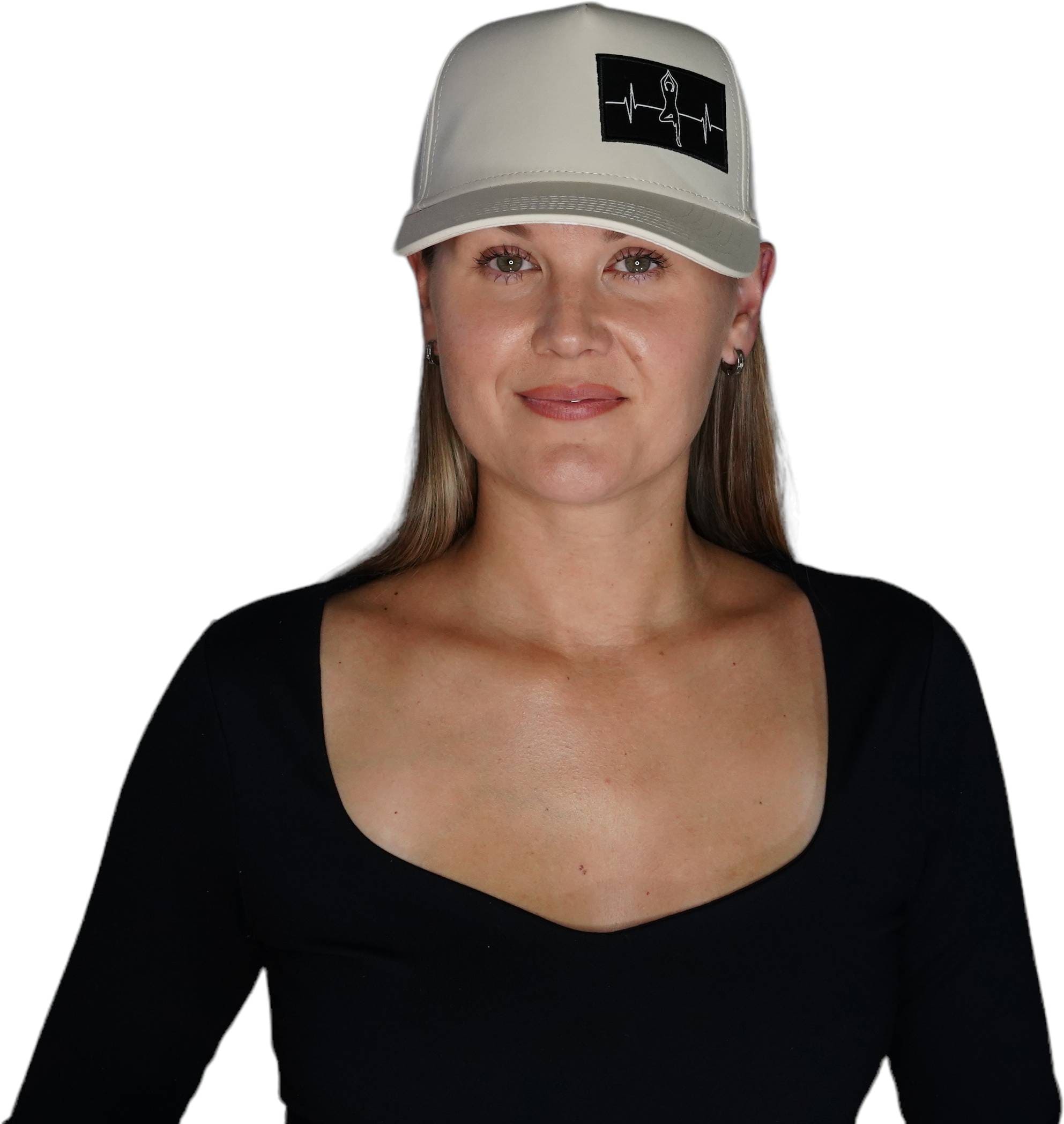Yoga Hat - Trucker Hat - Cream - Laser Mesh