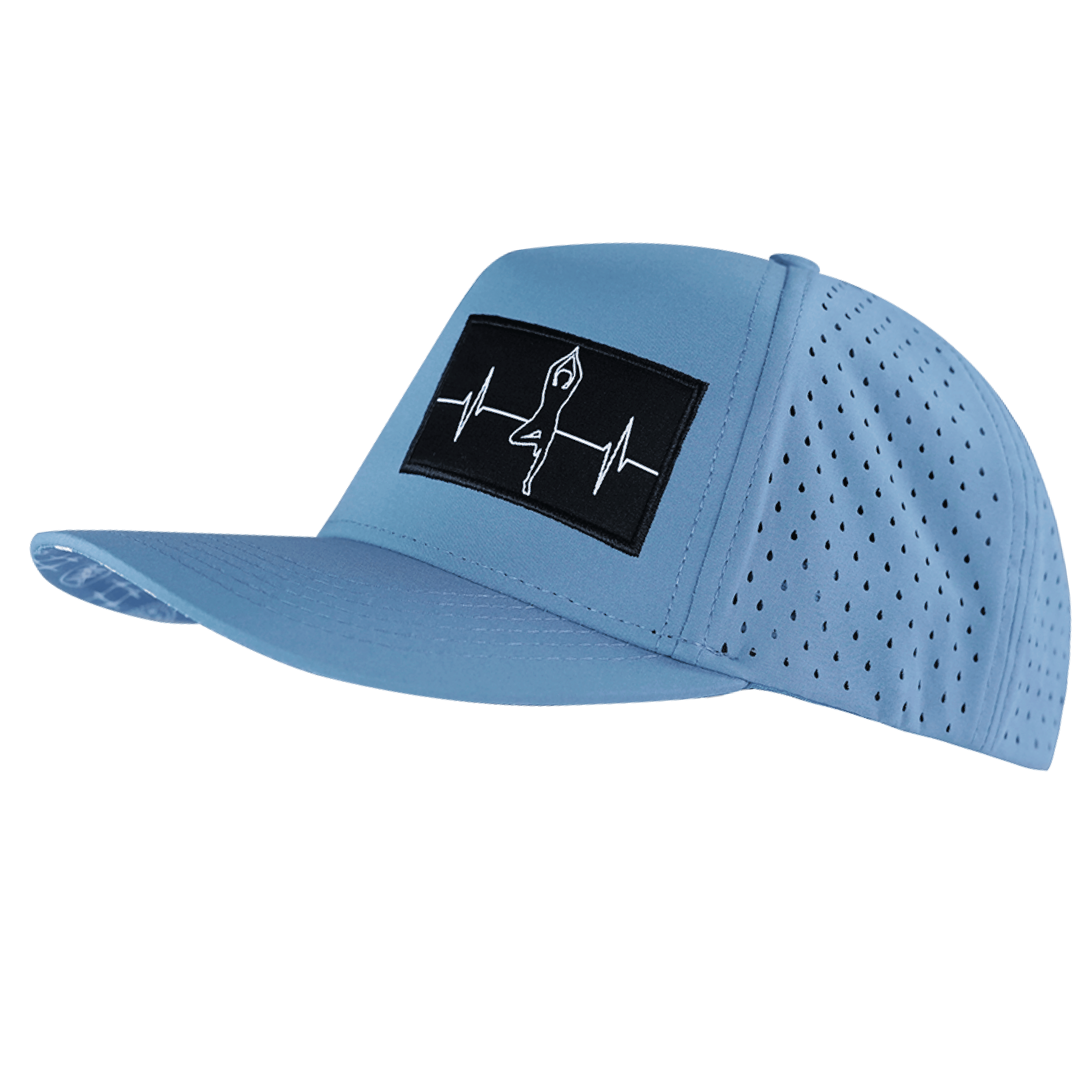 Yoga Hat - Trucker Hat - Light Blue - Laser Mesh