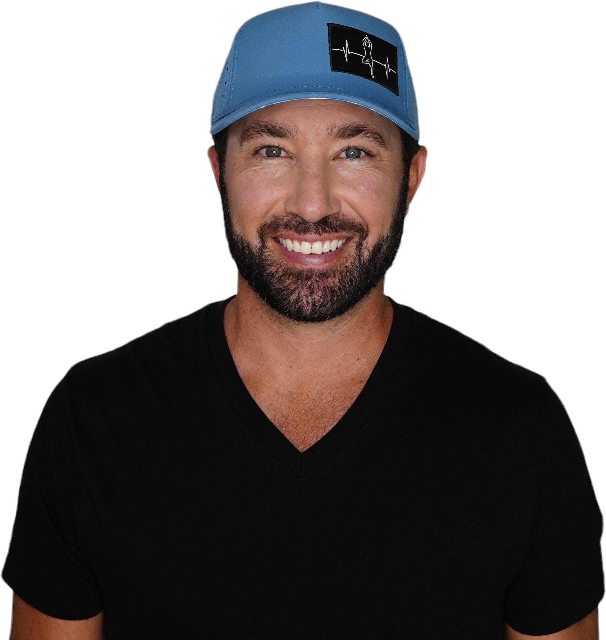 Yoga Hat - Trucker Hat - Light Blue - Laser Mesh