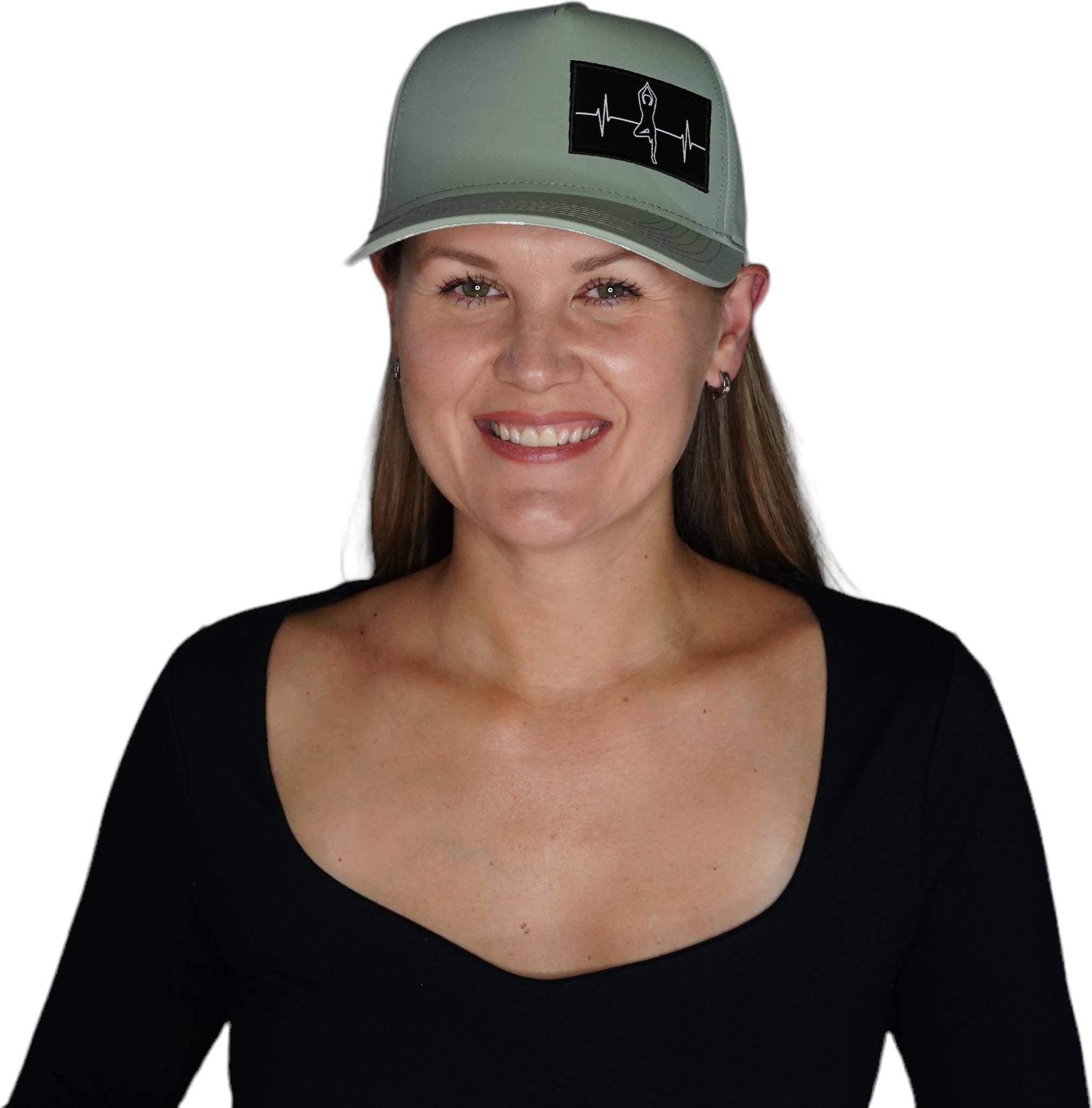Yoga Hat - Trucker Hat - Sage - Laser Mesh