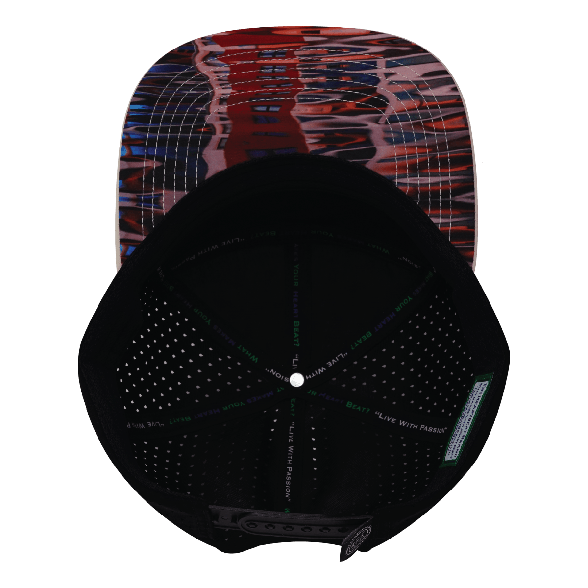 **YOUTH** Color Vibes Hat - Flat Bill - Art Deco - Cream / Black - Laser Mesh
