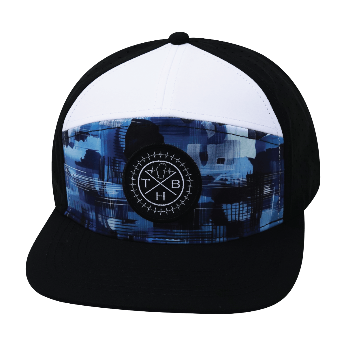 **YOUTH** Color Vibes Hat - Flat Bill - Artist Storm - Black / White - Laser Mesh