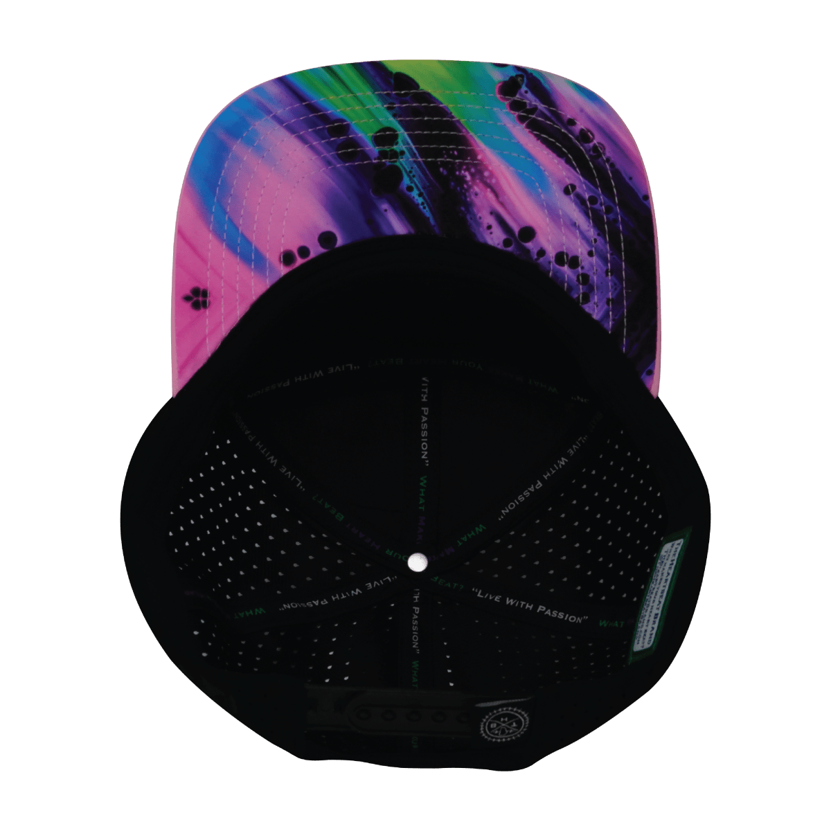 **YOUTH** Color Vibes Hat - Flat Bill - Aurora - Pink / Black - Laser Mesh