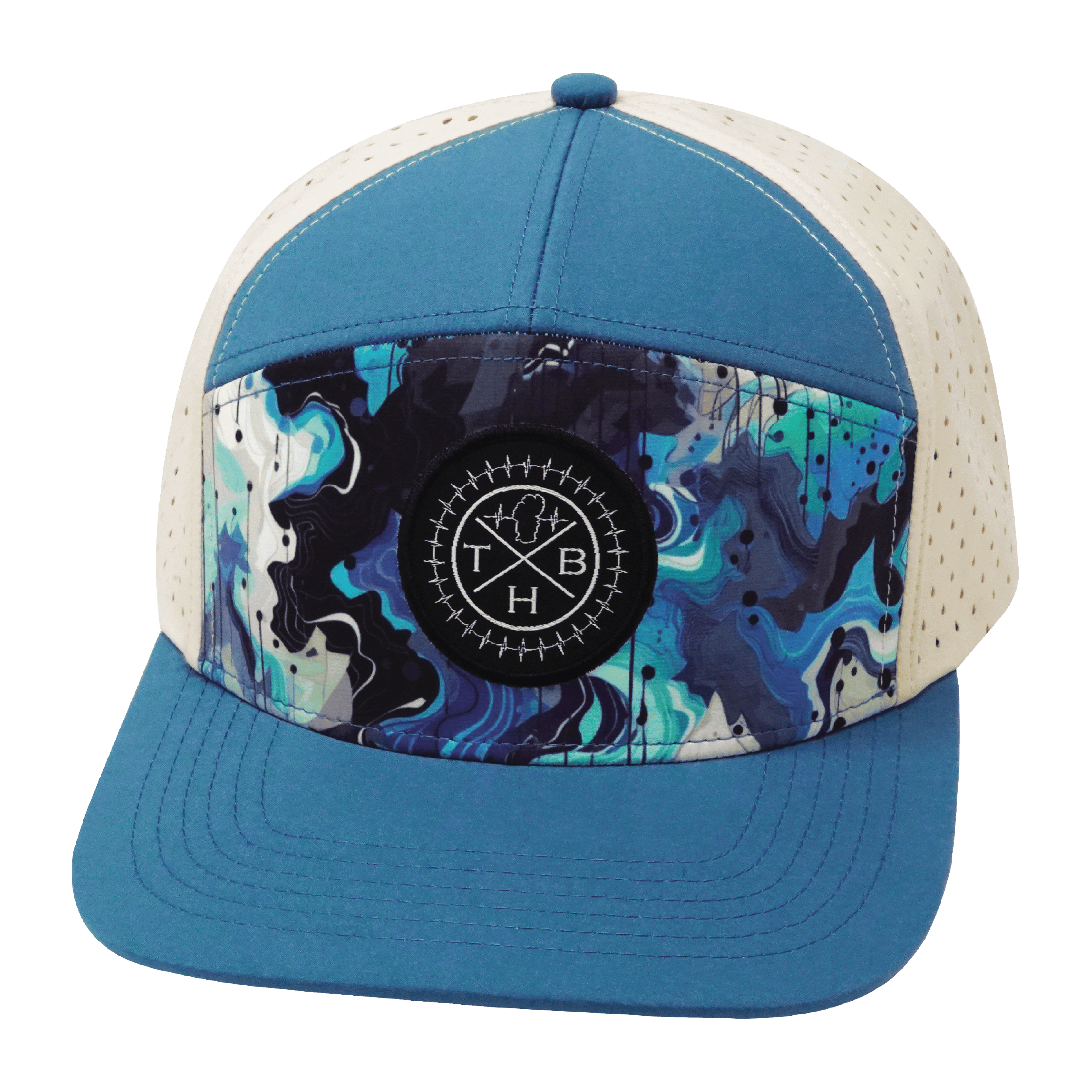 **YOUTH** Color Vibes Hat - Flat Bill - Blue Dream - Slate Blue / Cream - Laser Mesh