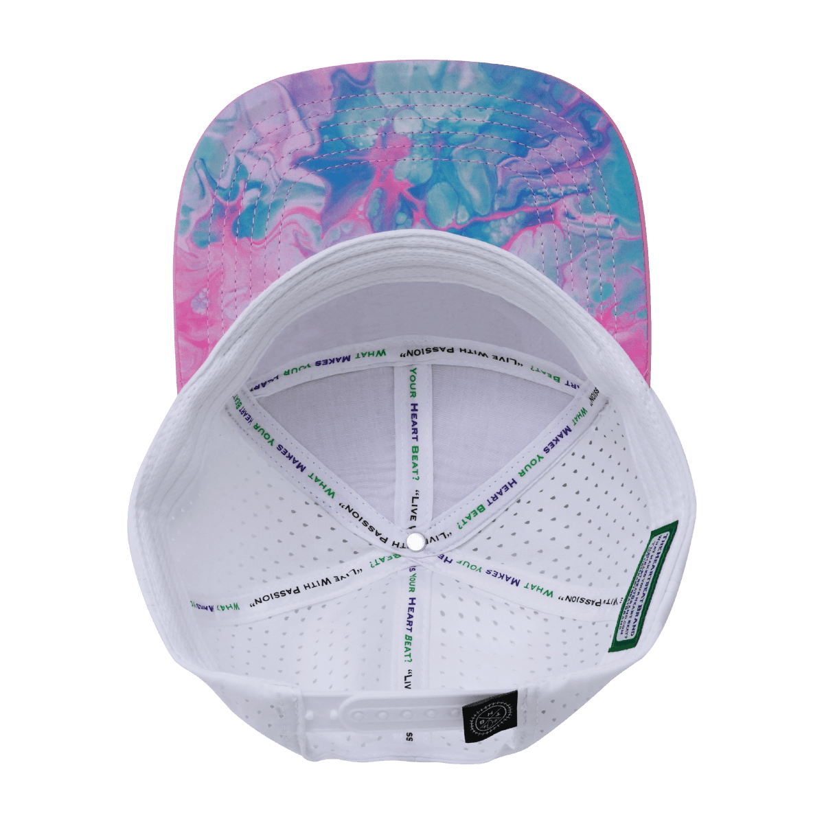 **YOUTH** Color Vibes Hat - Flat Bill - Cotton Candy - Pink / Neon Blue / White - Laser Mesh