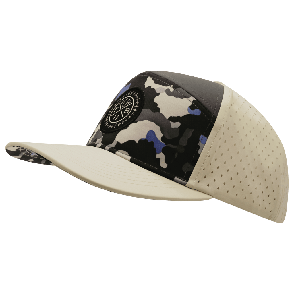 **YOUTH** Color Vibes Hat - Flat Bill - Dusk Camo - Cream / Charcoal - Laser Mesh