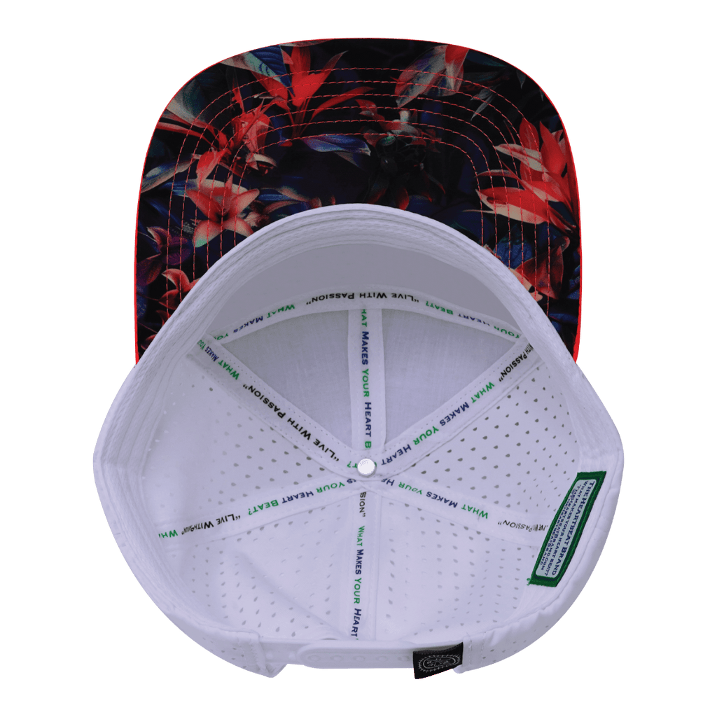 **YOUTH** Color Vibes Hat - Flat Bill - Electric Eden - Neon Peach / Neon Blue / White - Laser Mesh