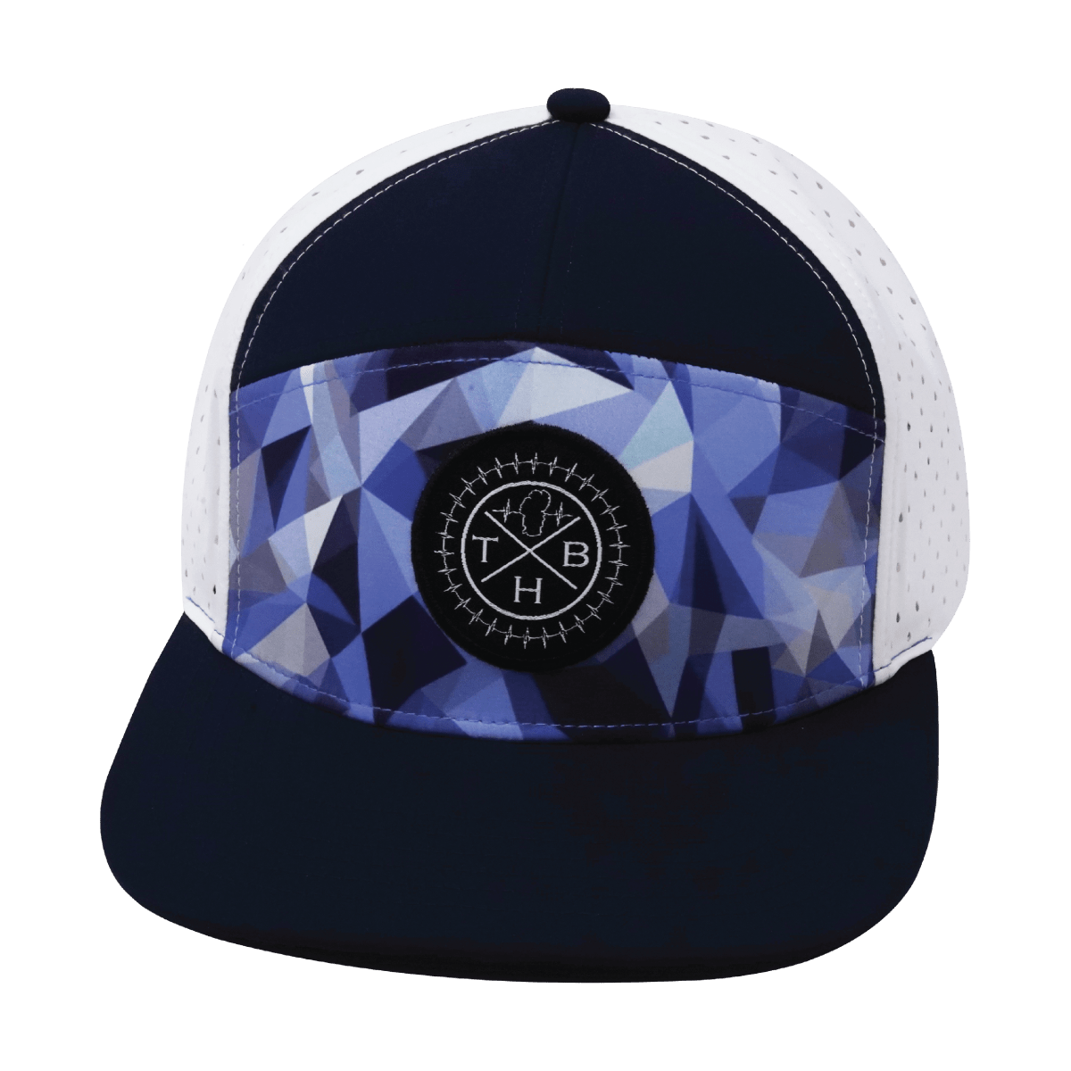 **YOUTH** Color Vibes Hat - Flat Bill - Geo Blue - Navy / White - Laser Mesh