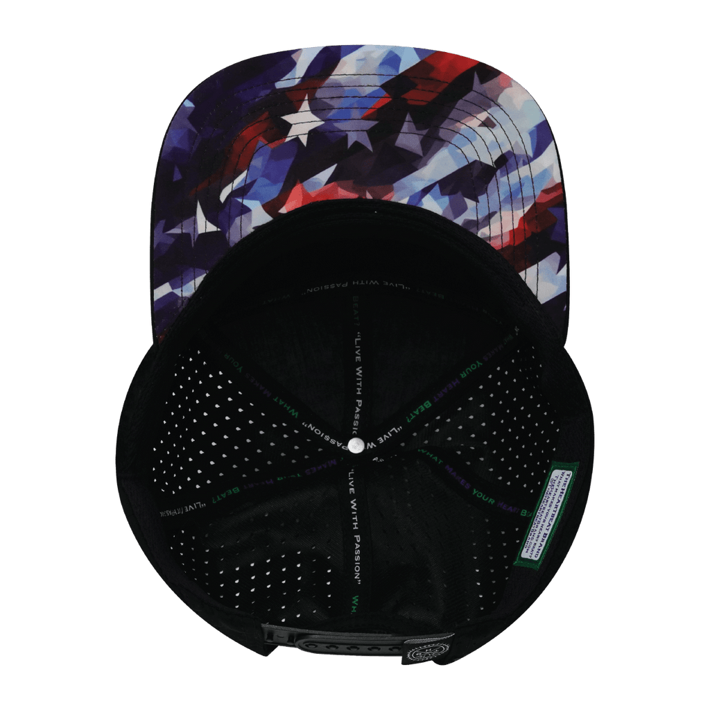 **YOUTH** Color Vibes Hat - Flat Bill - Geo Flag - Black / White - Laser Mesh