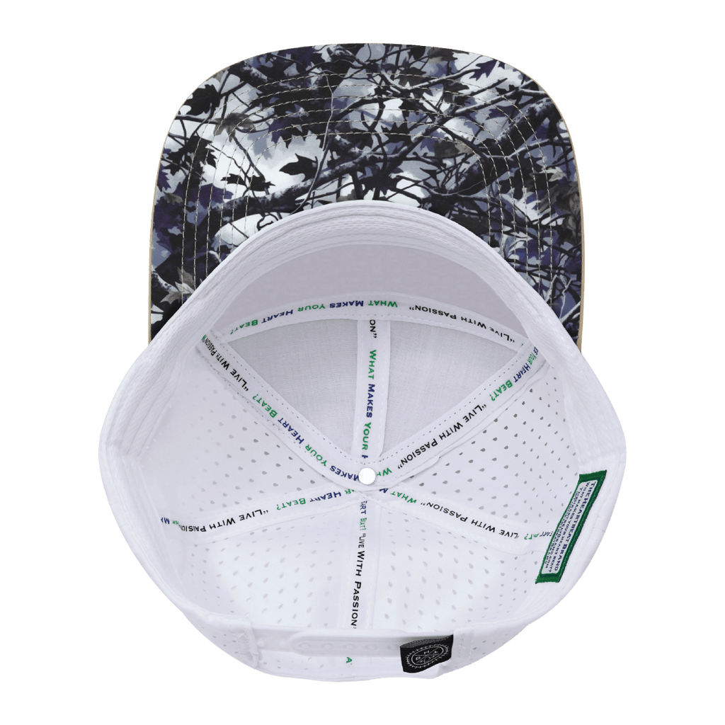 **YOUTH** Color Vibes Hat - Flat Bill - Evening Leaves - Light Tan / Navy / White - Laser Mesh
