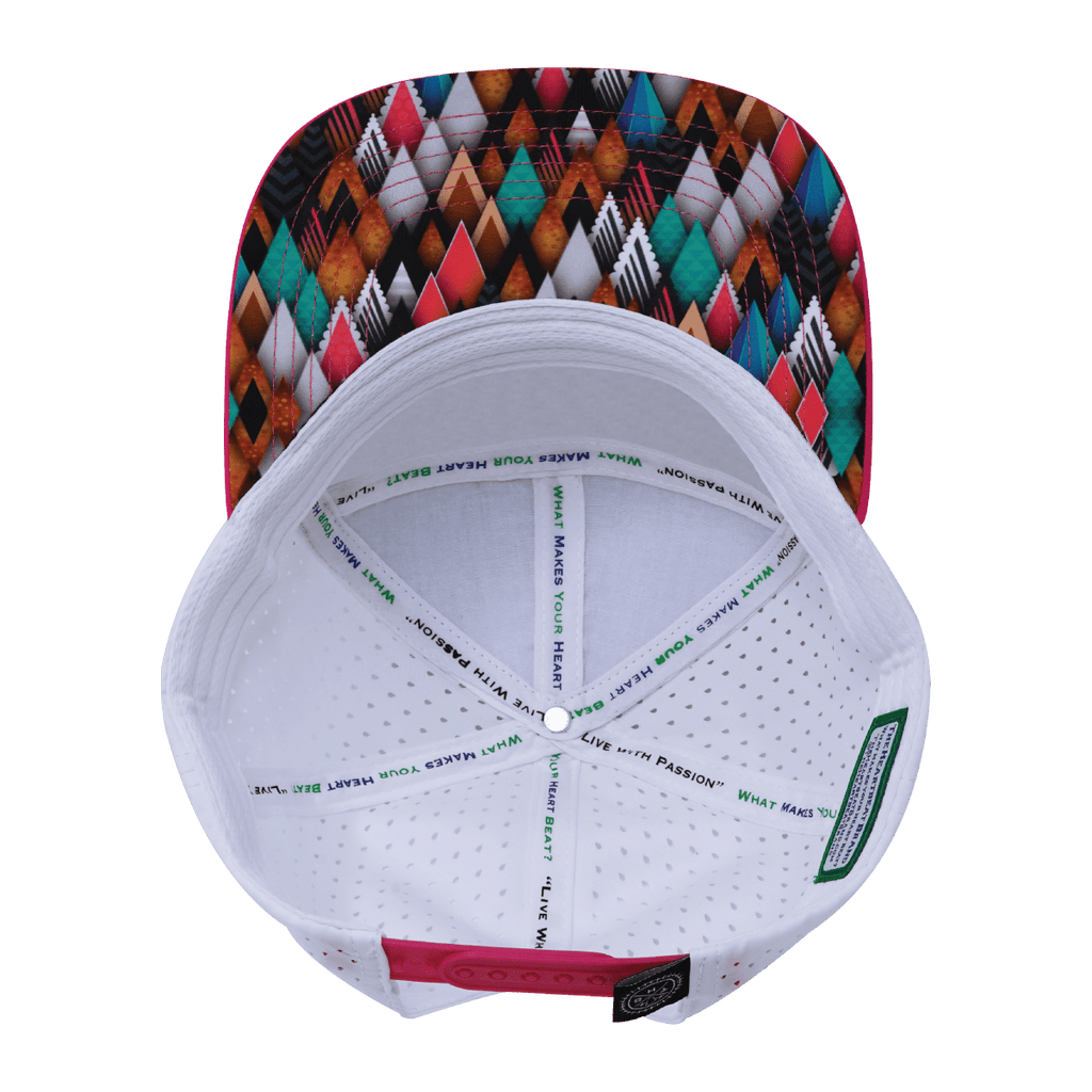 **YOUTH** Color Vibes Hat - Flat Bill - Neon Peaks - Neon Pink / Neon Green Blue / White - Laser Mesh