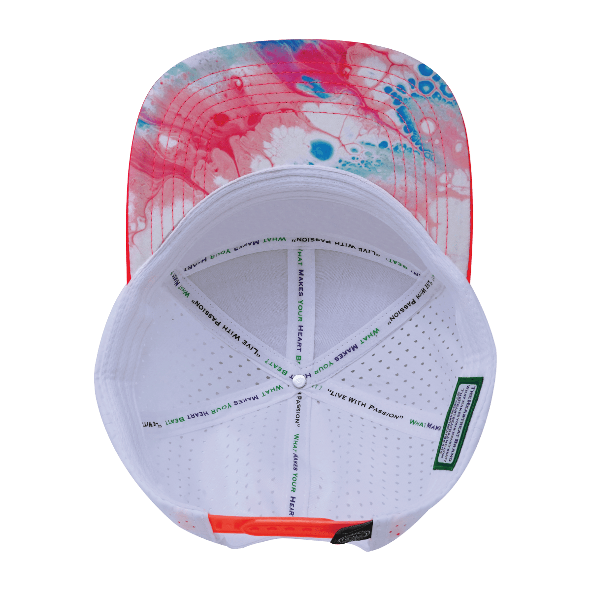 **YOUTH** Color Vibes Hat - Flat Bill - Pixi Dust - Neon Peach / Neon Blue / White - Laser Mesh