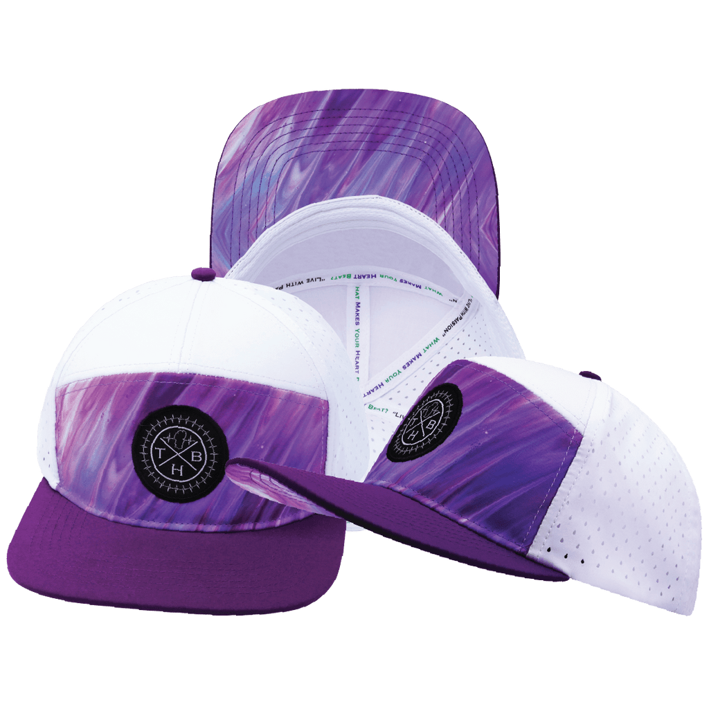 **YOUTH** Color Vibes Hat - Flat Bill - Purple Glaze - Purple / White - Laser Mesh
