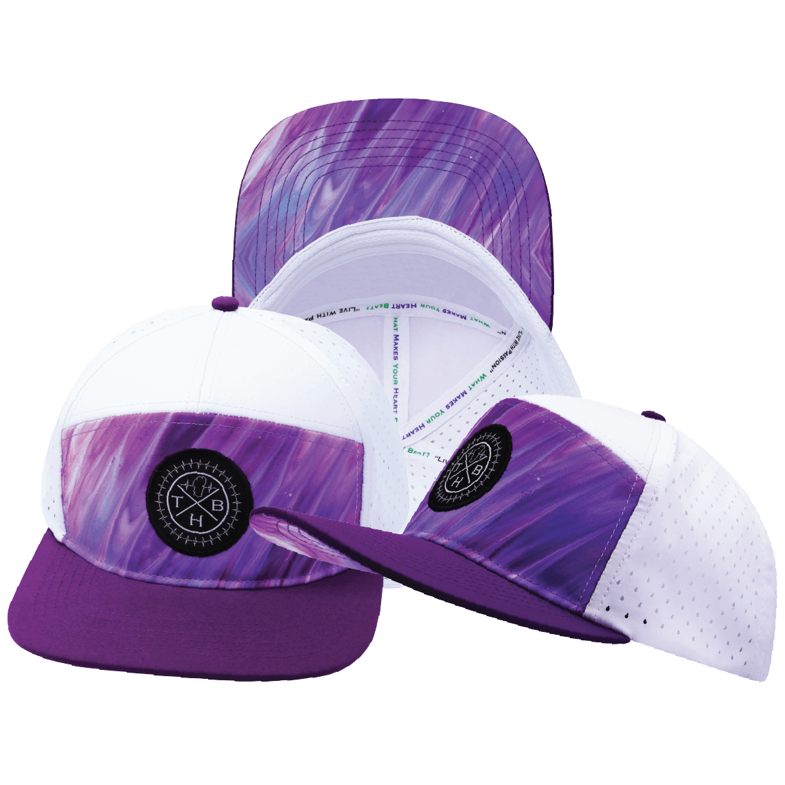 **YOUTH** Color Vibes Hat - Flat Bill - Purple Glaze - Purple / White - Laser Mesh