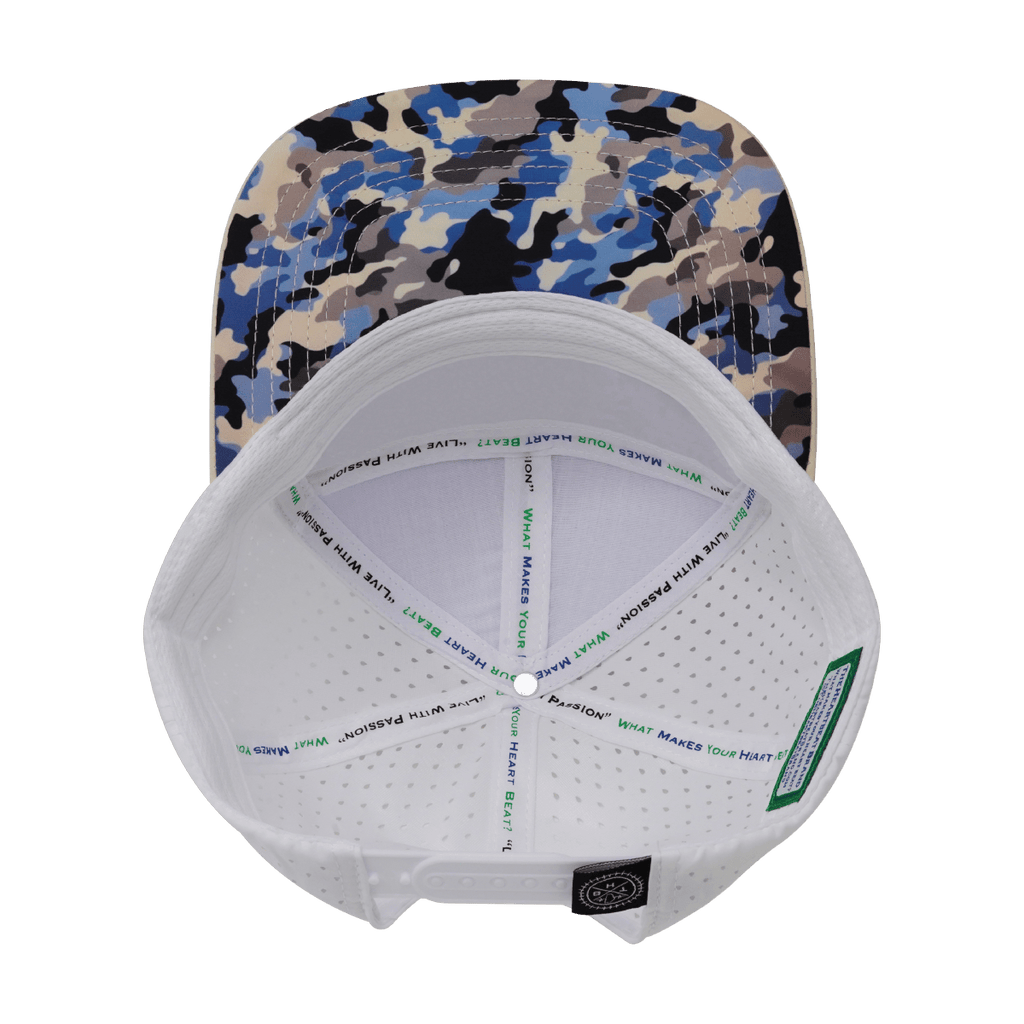 **YOUTH** Color Vibes Hat - Flat Bill - Sky Camo - Cream / Baby Blue / White - Laser Mesh