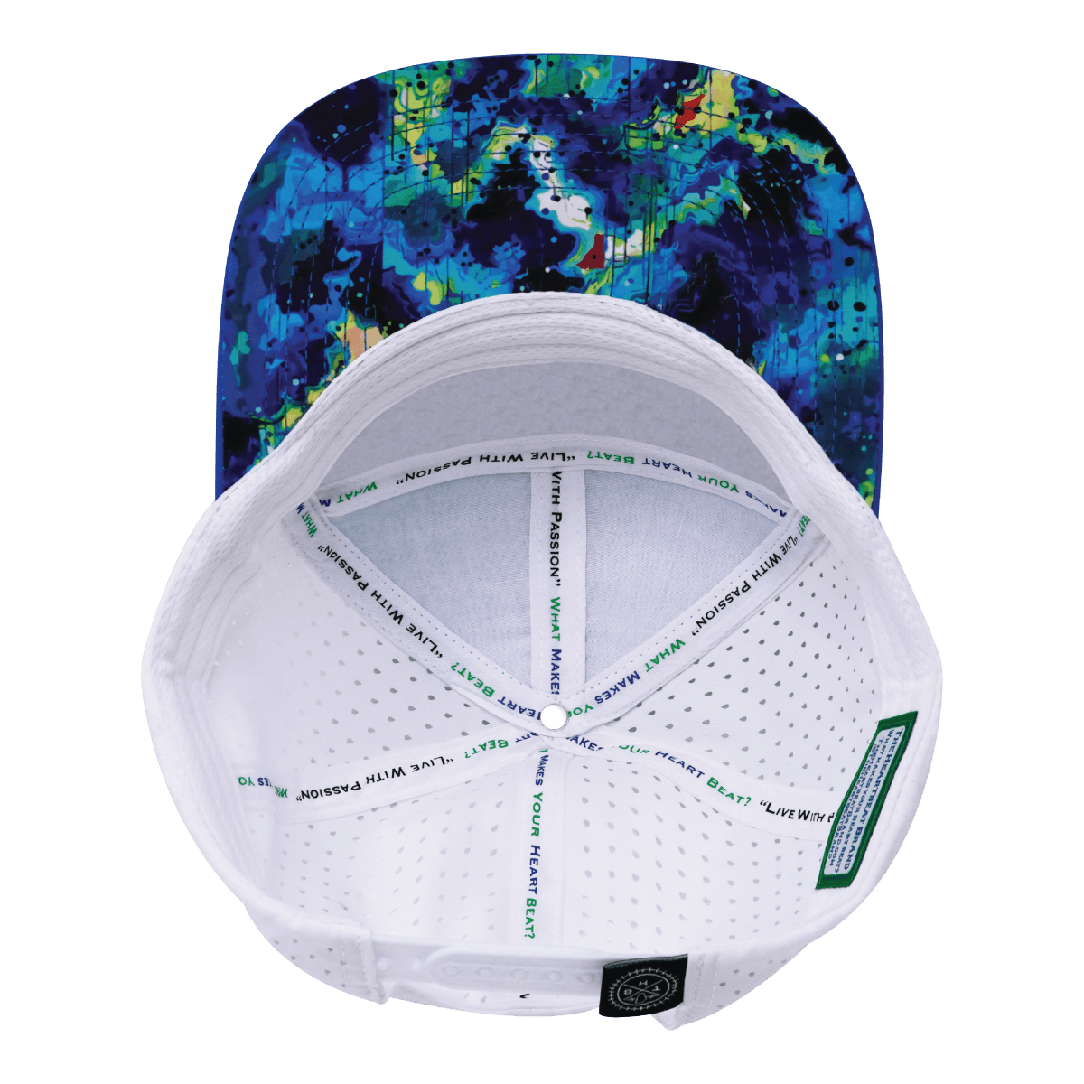 **YOUTH** Color Vibes Hat - Flat Bill - Starry Bright - Blue / Neon Green Blue / White - Laser Mesh
