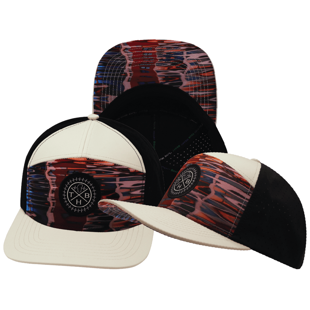 **YOUTH** Color Vibes Hat - Flat Bill - Art Deco - Cream / Black - Laser Mesh