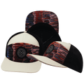 **YOUTH** Color Vibes Hat - Flat Bill - Art Deco - Cream / Black - Laser Mesh