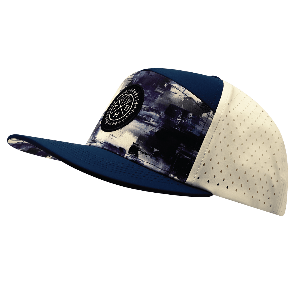 **YOUTH** Color Vibes Hat - Flat Bill - Artist Flow - Navy / Cream - Laser Mesh