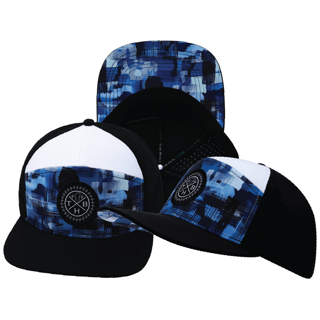**YOUTH** Color Vibes Hat - Flat Bill - Artist Storm - Black / White - Laser Mesh