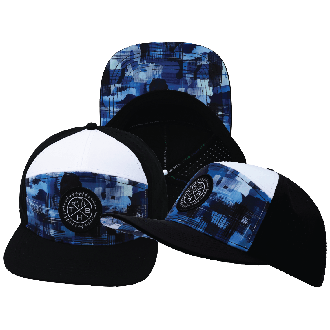 **YOUTH** Color Vibes Hat - Flat Bill - Artist Storm - Black / White - Laser Mesh