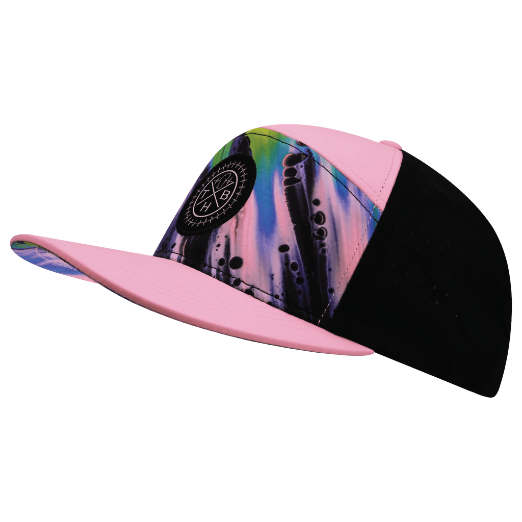 **YOUTH** Color Vibes Hat - Flat Bill - Aurora - Pink / Black - Laser Mesh