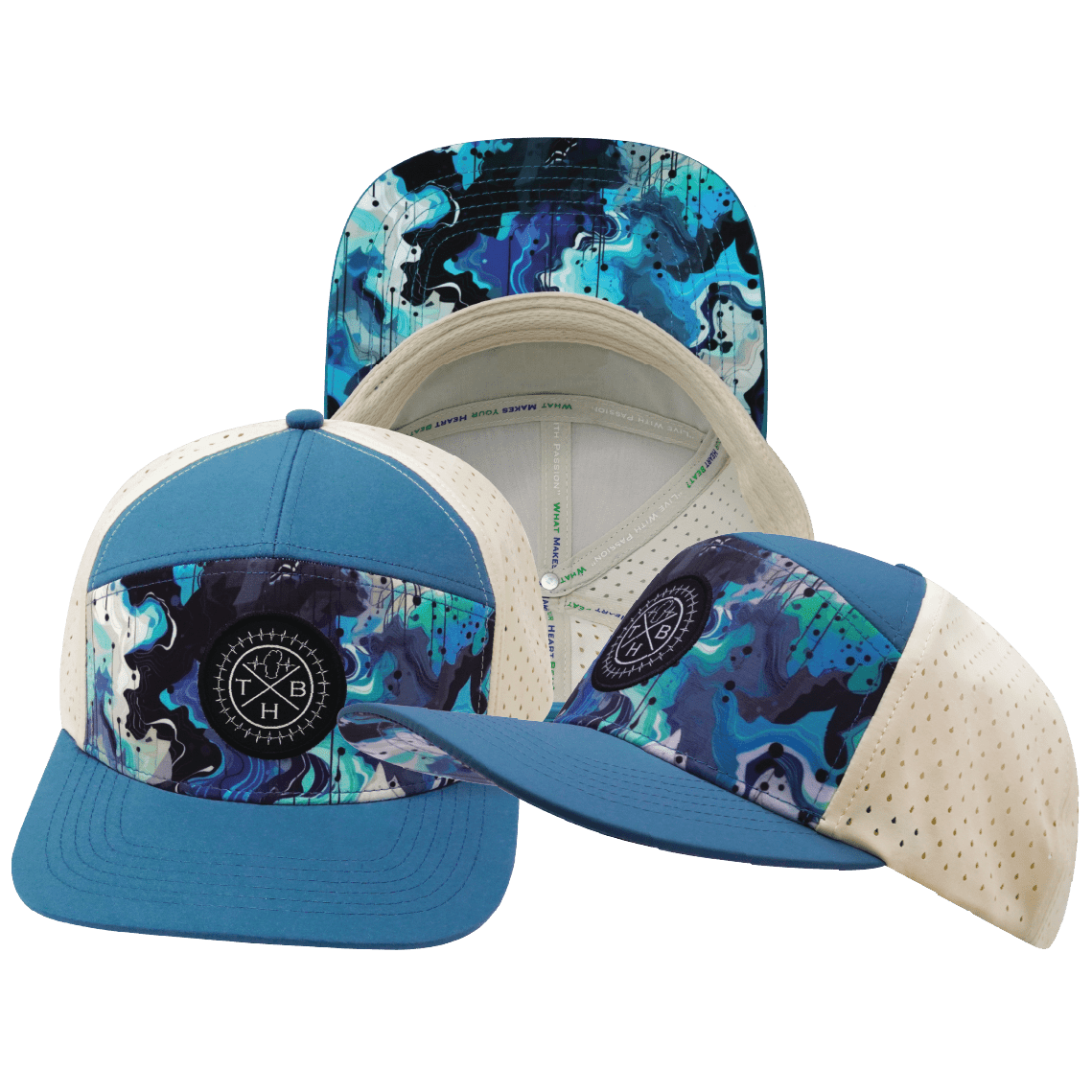 **YOUTH** Color Vibes Hat - Flat Bill - Blue Dream - Slate Blue / Cream - Laser Mesh
