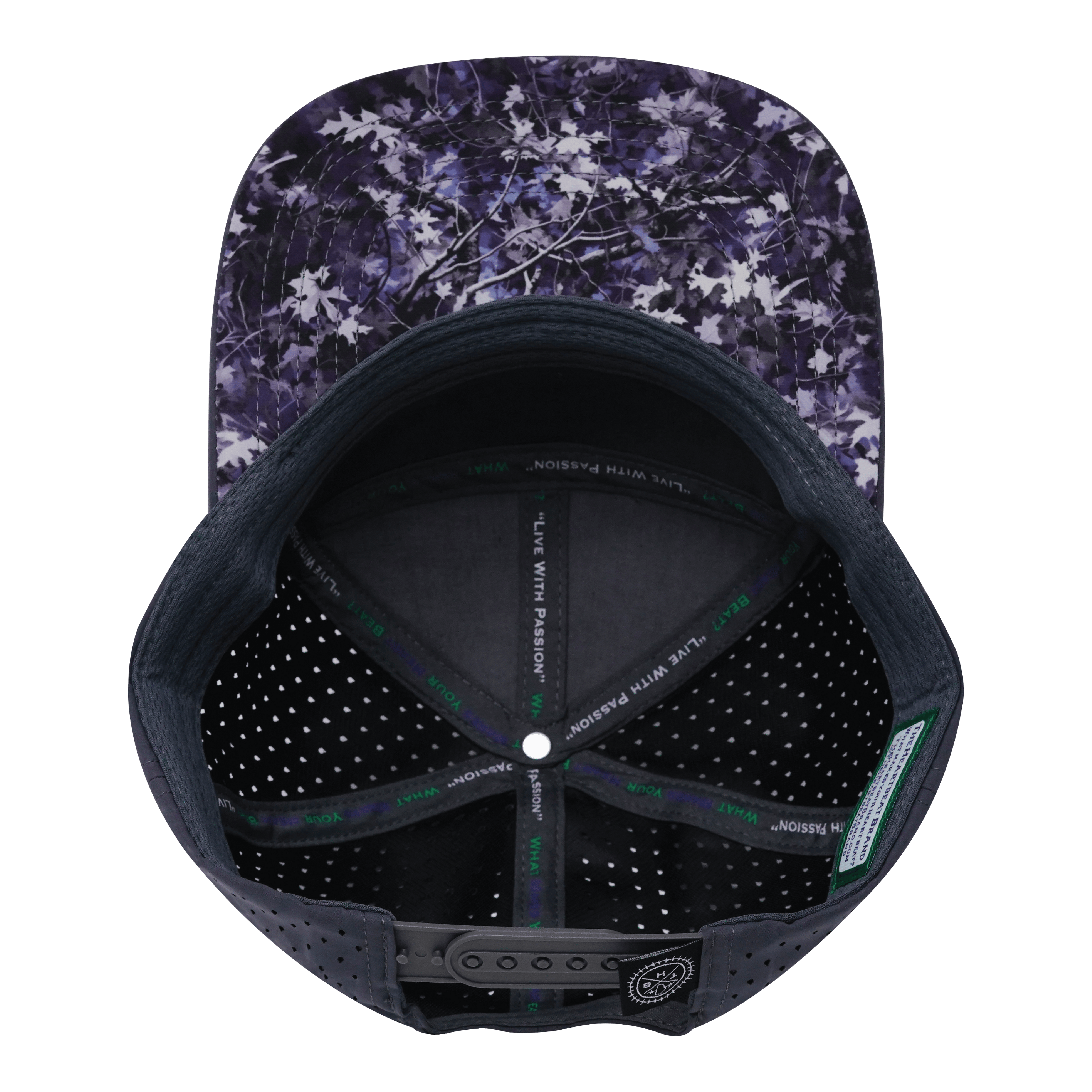 **YOUTH** Color Vibes Hat - Flat Bill - Blue Fall Camo - Charcoal / White - Laser Mesh