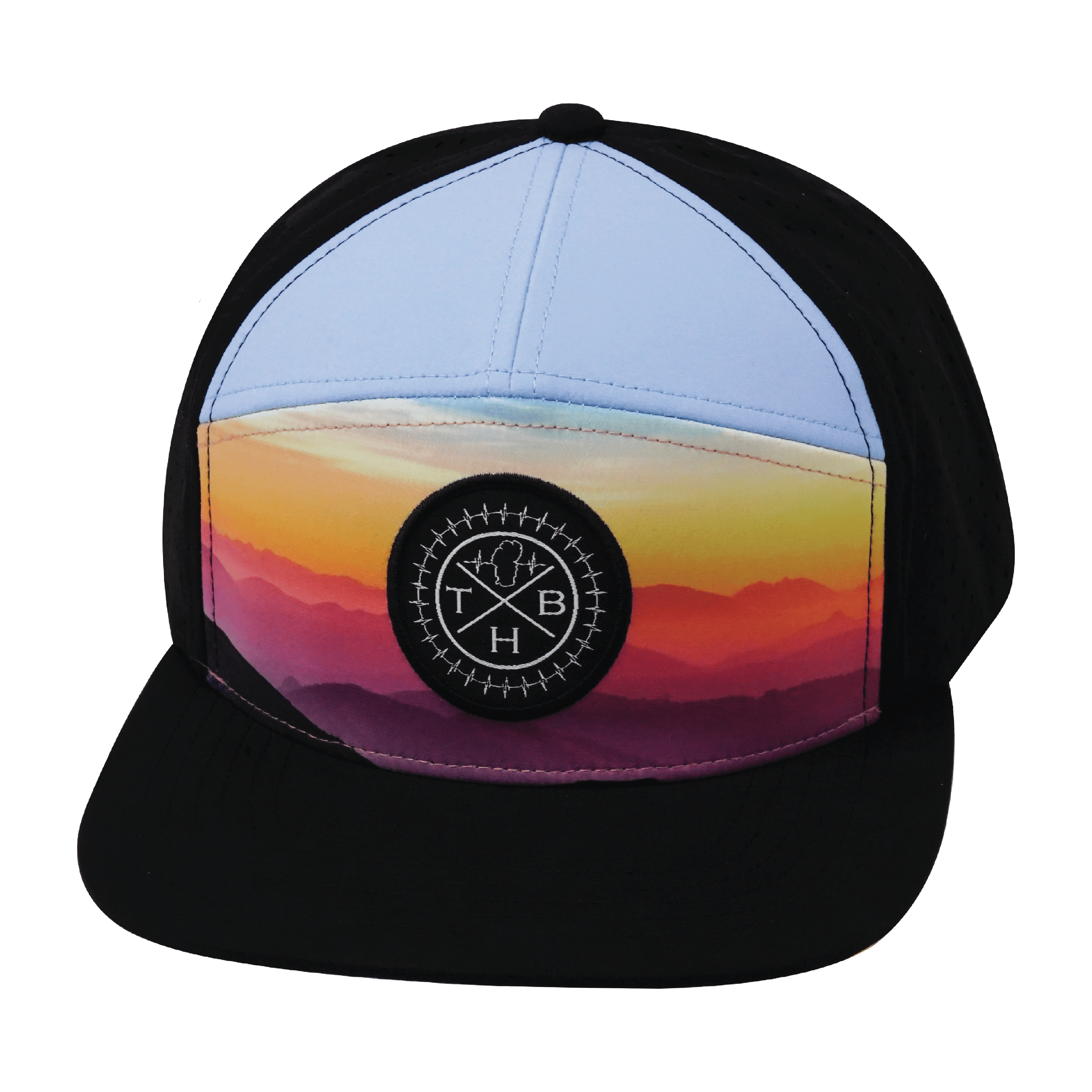 **YOUTH** Color Vibes Hat - Flat Bill - Blue Ridge - Black / Baby Blue - Laser Mesh