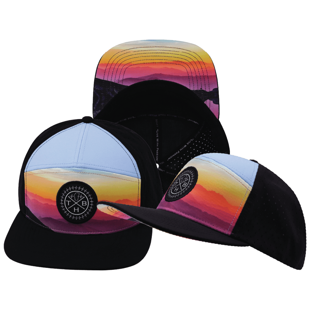 **YOUTH** Color Vibes Hat - Flat Bill - Blue Ridge - Black / Baby Blue - Laser Mesh