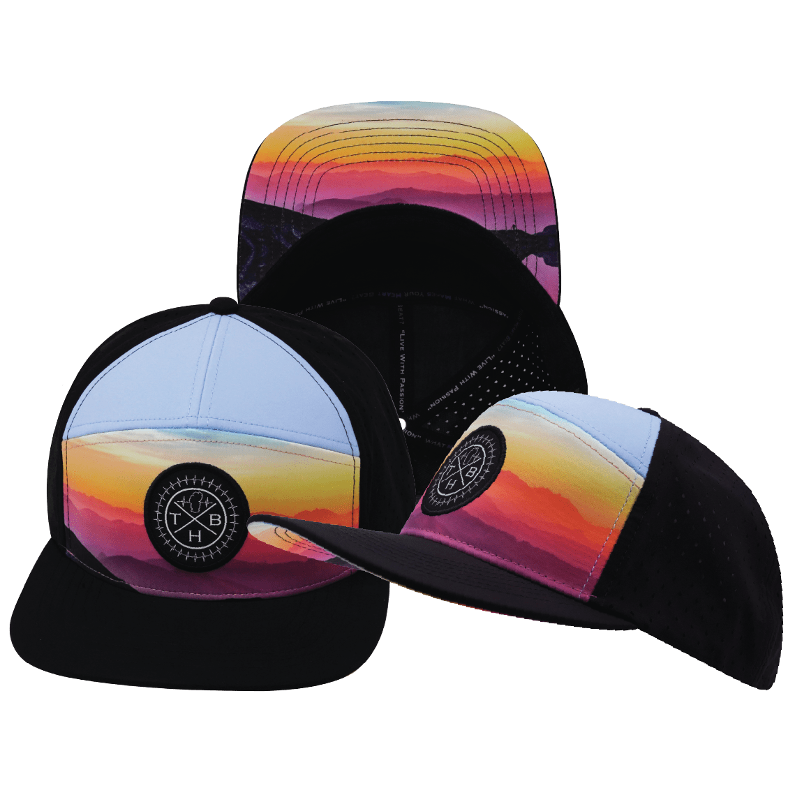 **YOUTH** Color Vibes Hat - Flat Bill - Blue Ridge - Black / Baby Blue - Laser Mesh
