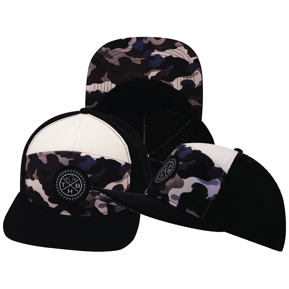 **YOUTH** Color Vibes Hat - Flat Bill - Desert Night Camo - Black / Cream - Laser Mesh