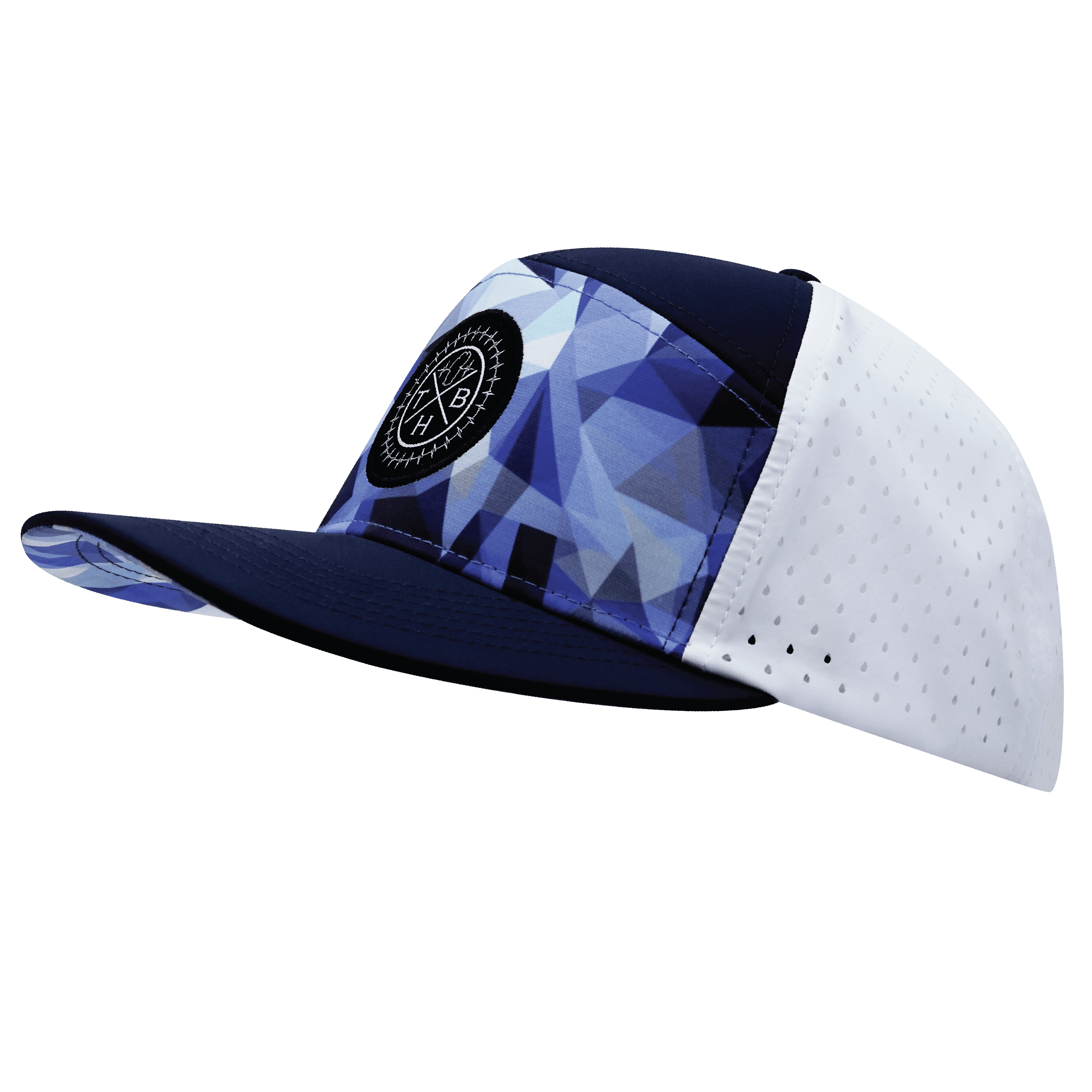 **YOUTH** Color Vibes Hat - Flat Bill - Geo Blue - Navy / White - Laser Mesh