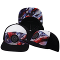 **YOUTH** Color Vibes Hat - Flat Bill - Geo Flag - Black / White - Laser Mesh