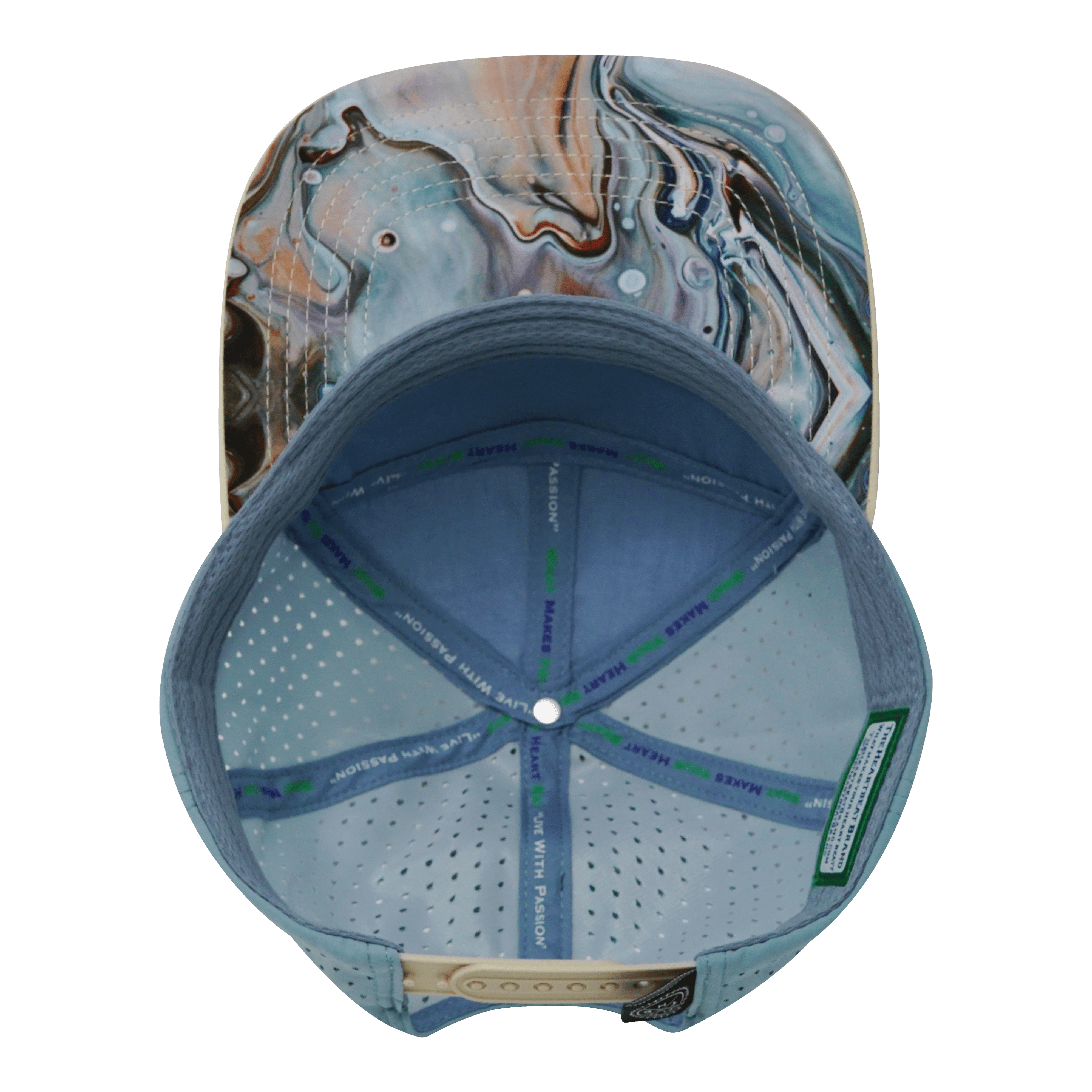 **YOUTH** Color Vibes Hat - Flat Bill - Marble Earth - Cream / White / Light Blue - Laser Mesh