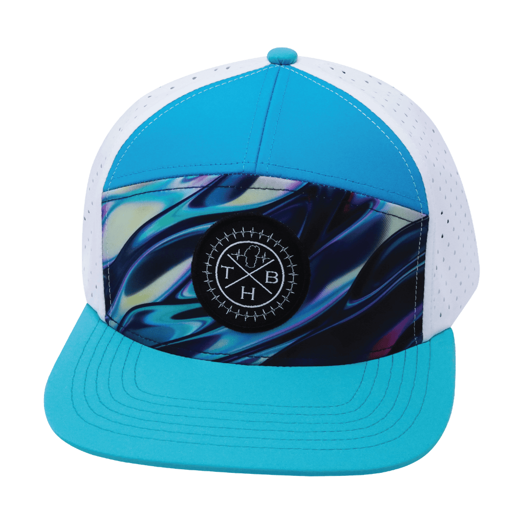 **YOUTH** Color Vibes Hat - Flat Bill - Molten Dream - Neon Green Blue / Neon Blue / White - Laser Mesh