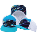 **YOUTH** Color Vibes Hat - Flat Bill - Molten Dream - Neon Green Blue / Neon Blue / White - Laser Mesh