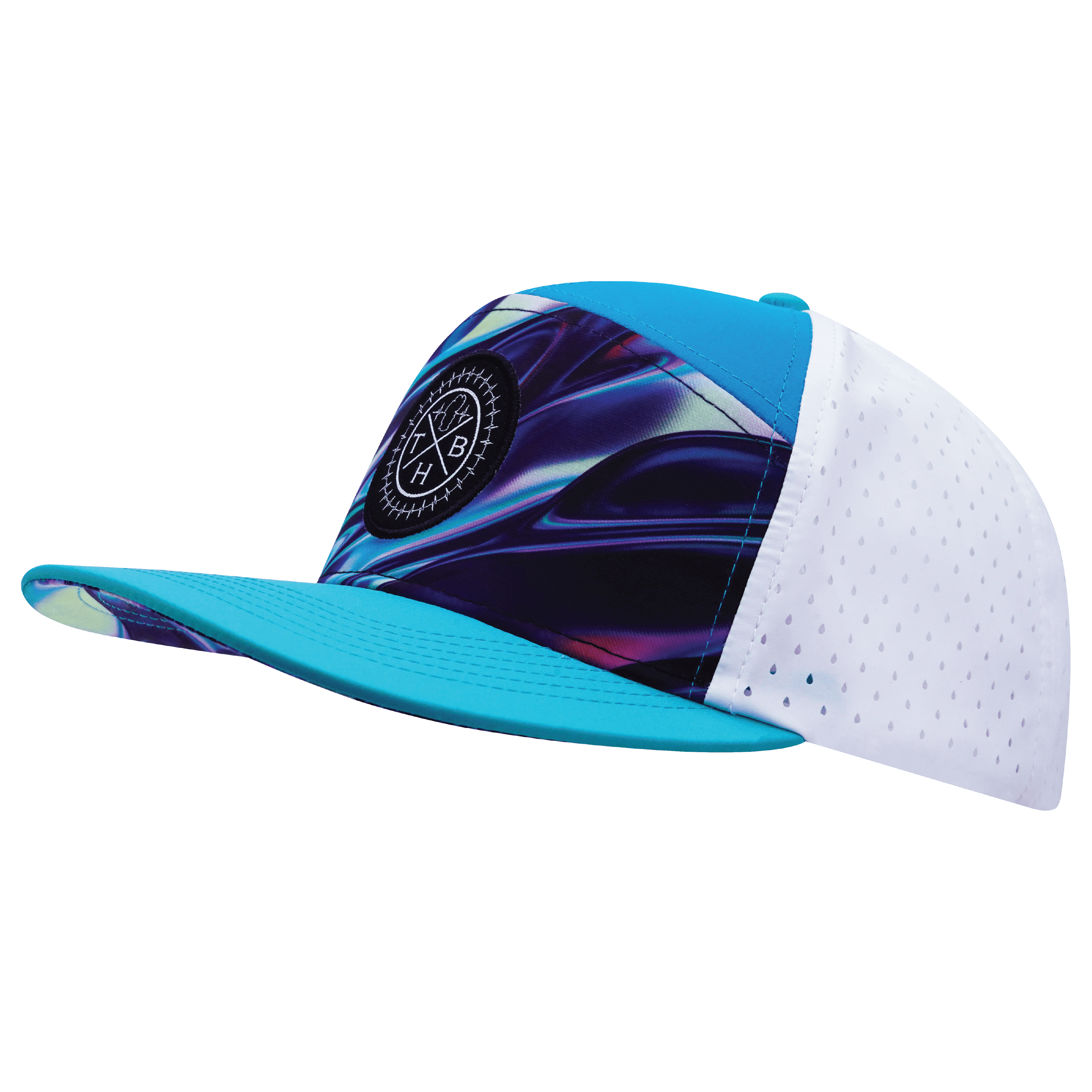 **YOUTH** Color Vibes Hat - Flat Bill - Molten Dream - Neon Green Blue / Neon Blue / White - Laser Mesh
