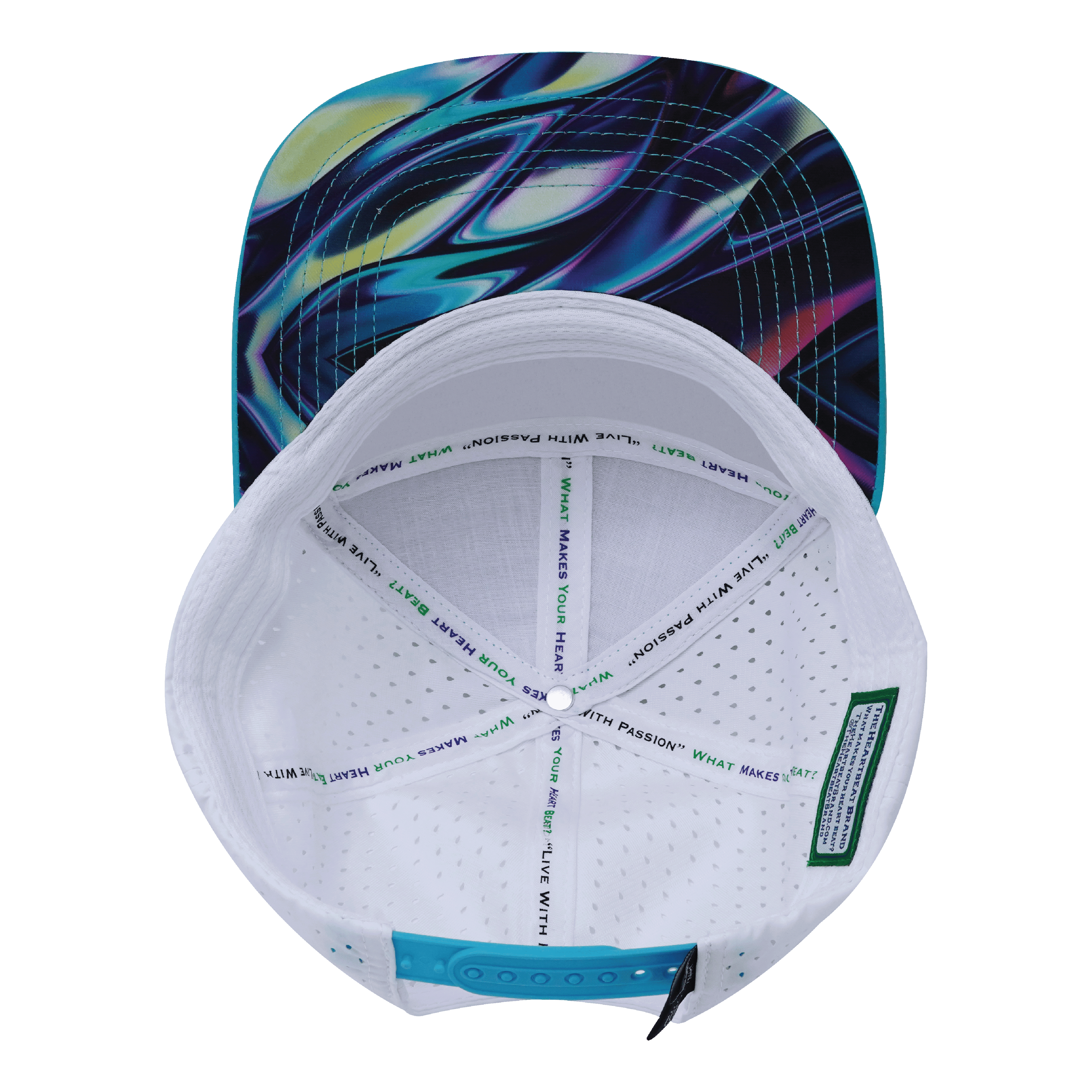 **YOUTH** Color Vibes Hat - Flat Bill - Molten Dream - Neon Green Blue / Neon Blue / White - Laser Mesh